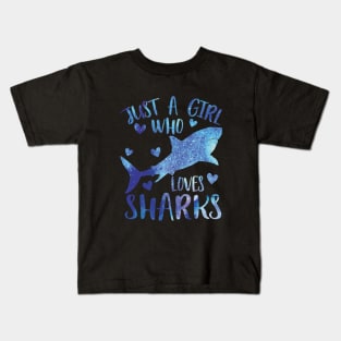 Just a Girl Who Loves Sharks Kids T-Shirt